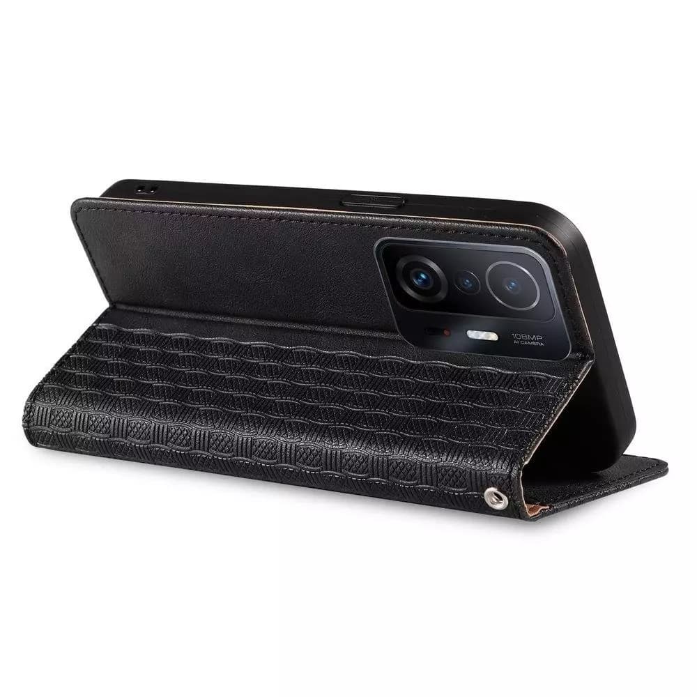 

Magnet Strap Case etui do Xiaomi Redmi Note 11 Pro pokrowiec portfel + mini smycz zawieszka czarny