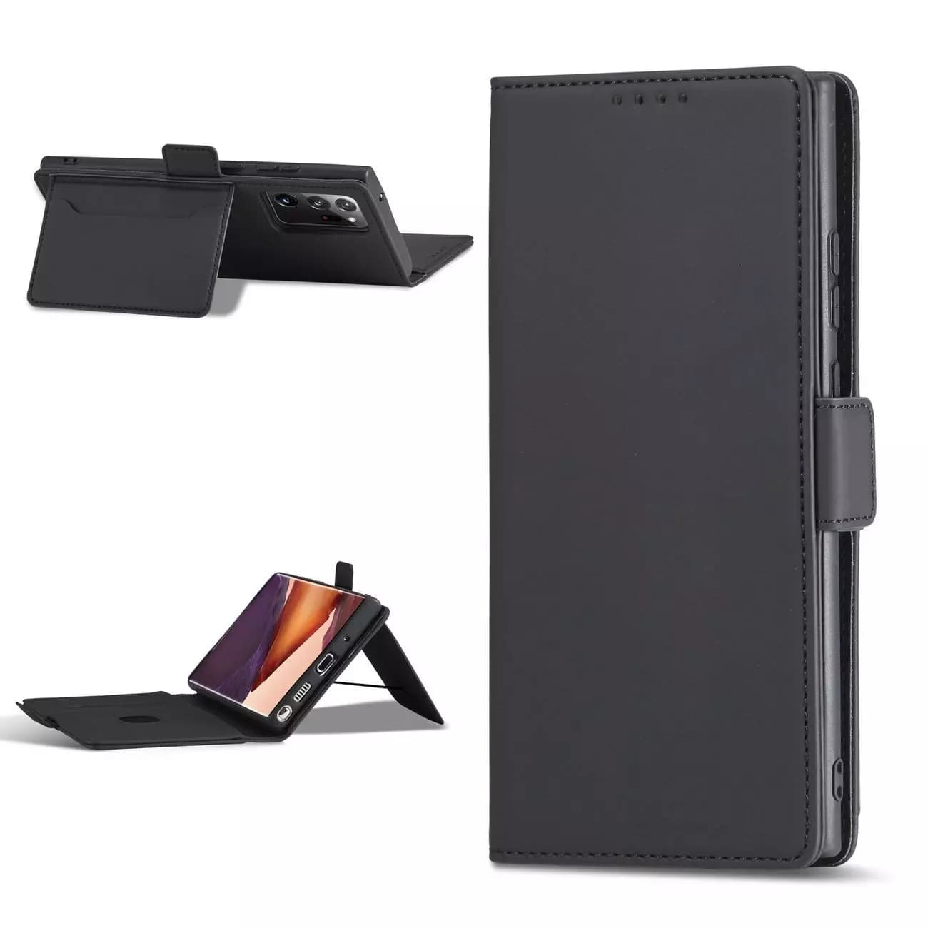 

Magnet Card Case etui do Samsung Galaxy S22 Ultra pokrowiec portfel na karty kartę podstawka czarny