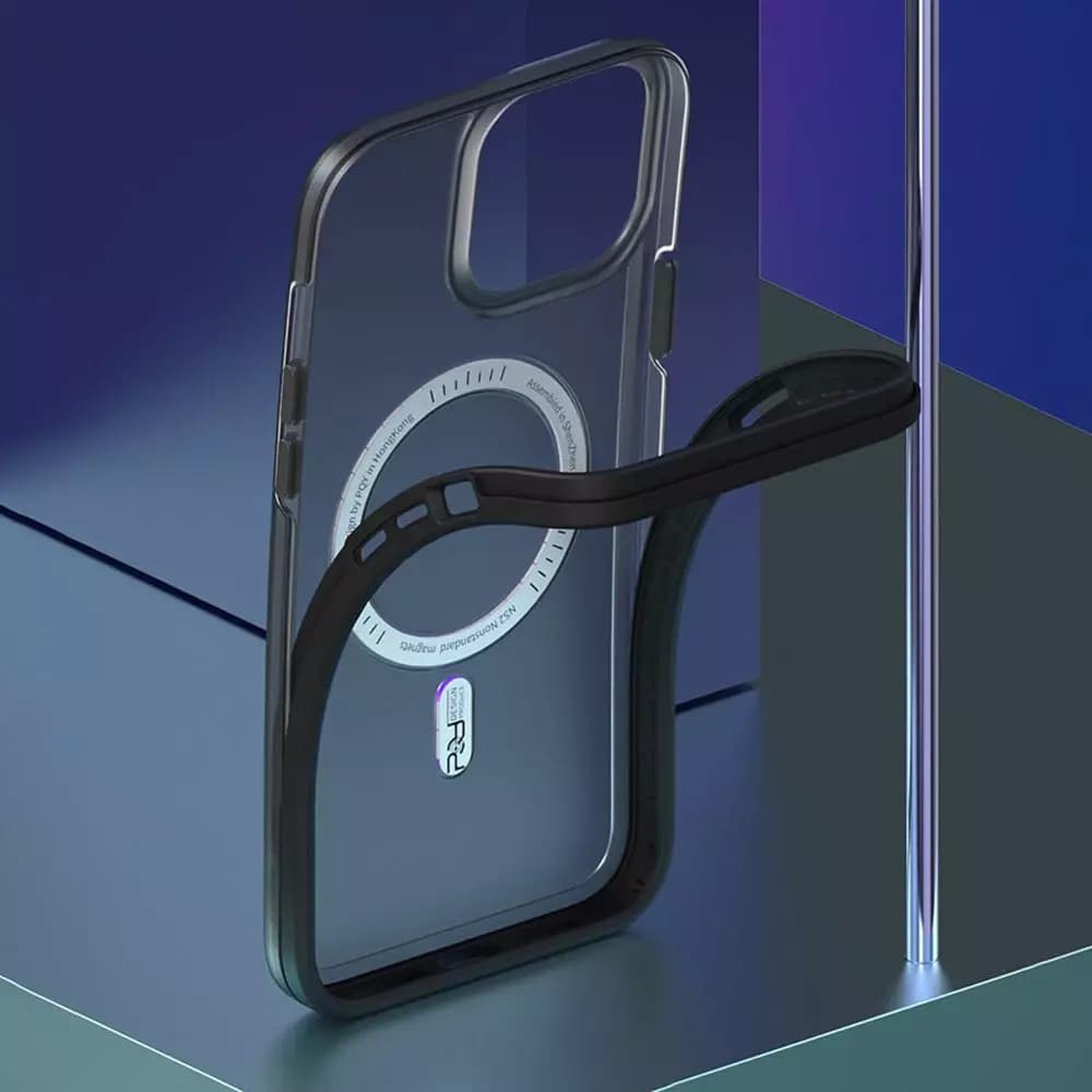 

Kingxbar PQY Fluorescence Series magnetyczne etui do iPhone 13 Pro Max obudowa pokrowiec czerwony (kompatybilne z MagSafe)