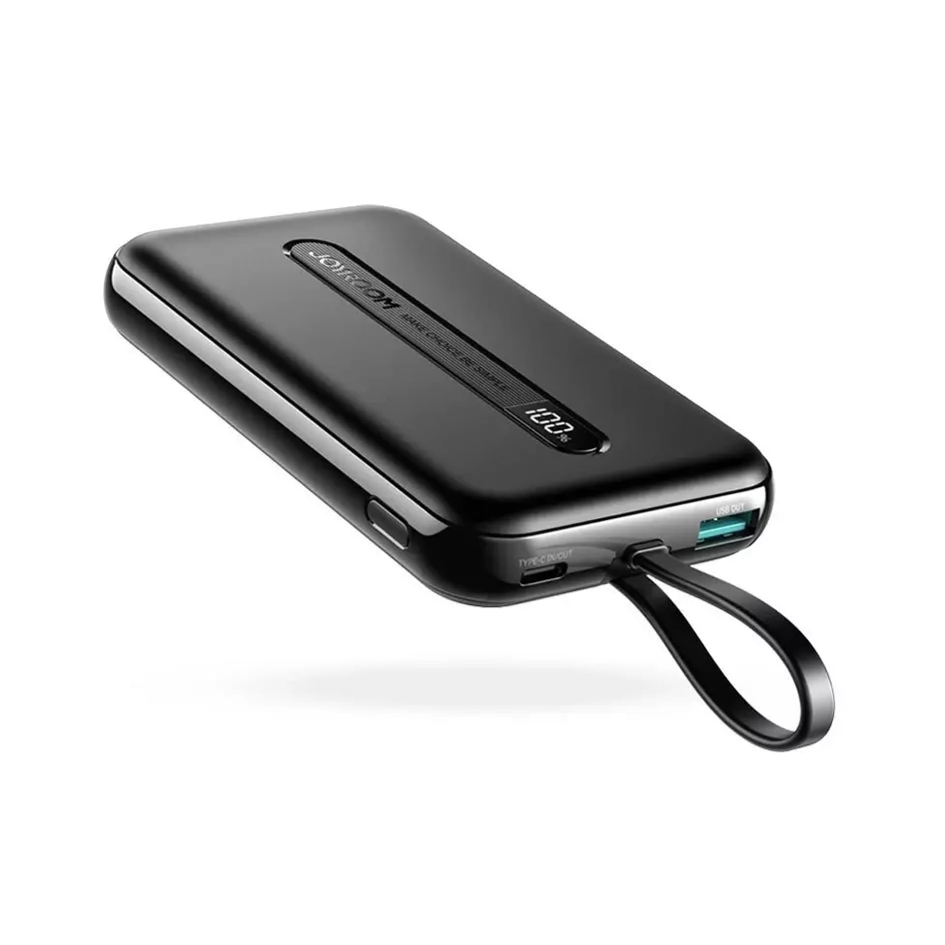 

Joyroom Linglong powerbank 10000mAh 20W Power Delivery Quick Charge USB / USB Typ C / wbudowany kabel USB Typ C czarny (JR-L001 black)