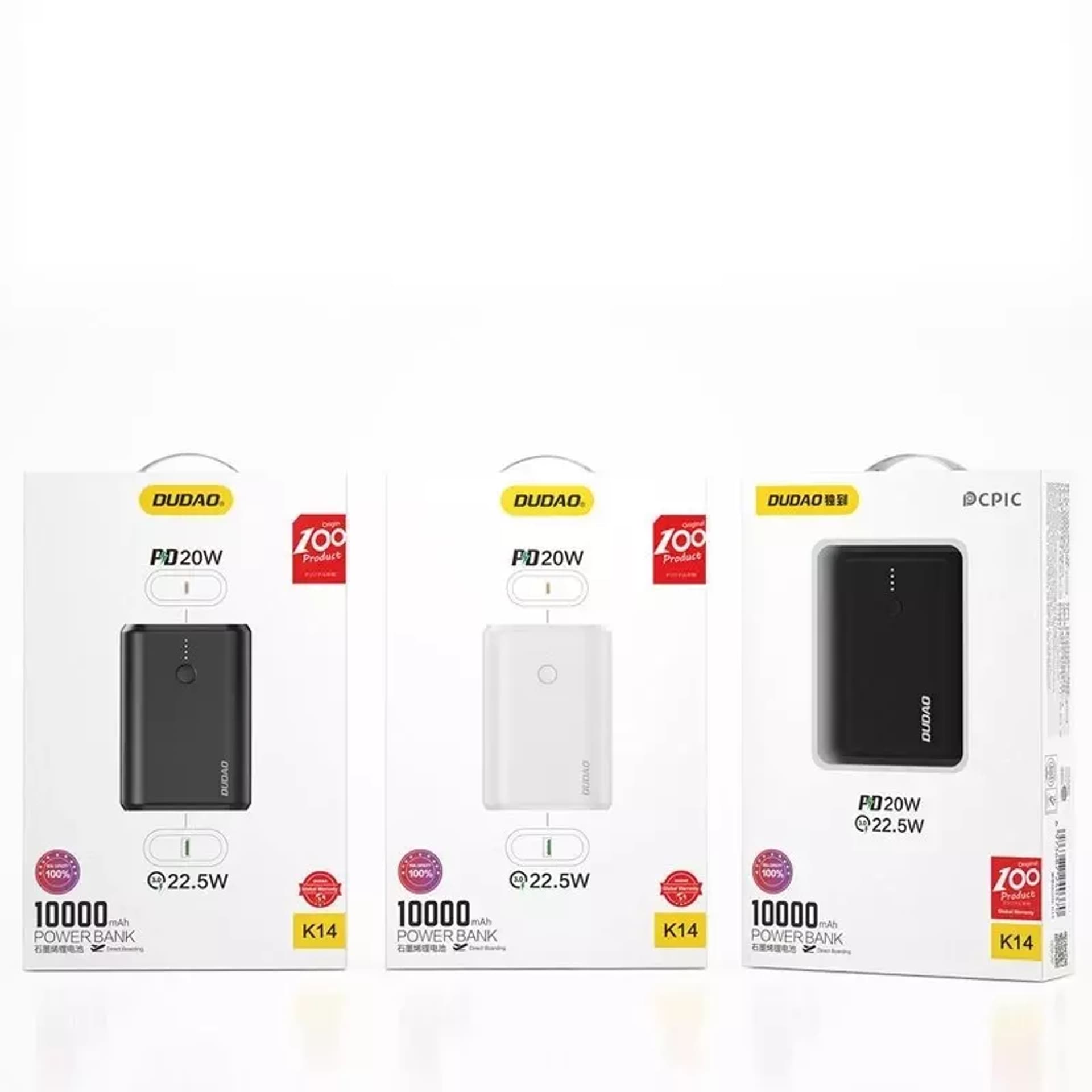 

Dudao powerbank 10000 mAh Power Delivery Quick Charge 3.0 22,5 W czarny (K14_Black)