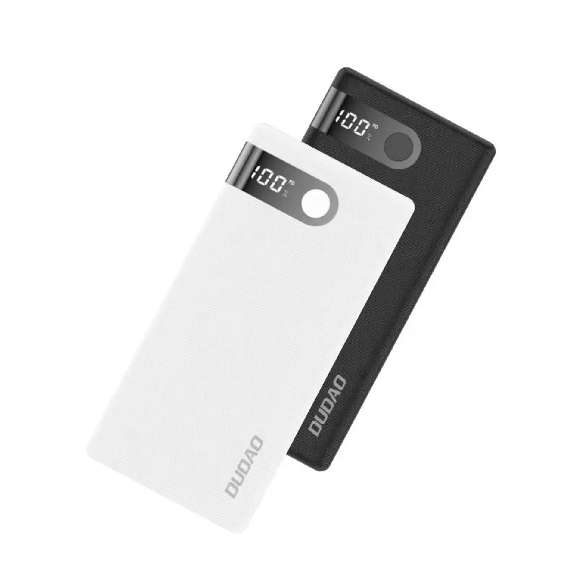 

Dudao powerbank 10000 mAh 2x USB / USB Typ C / micro USB 2 A z ekranem LED biały (K9Pro-01)