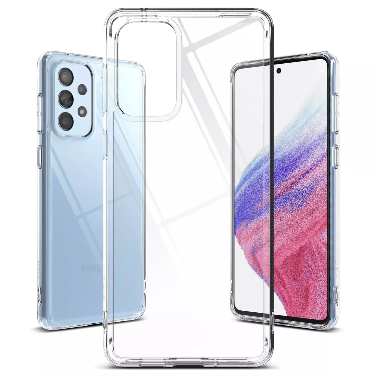 

Ringke Fusion etui pokrowiec z żelową ramką Samsung Galaxy A73 przezroczysty