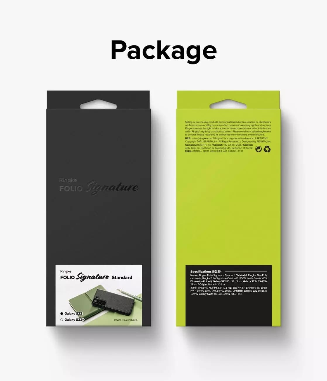 

Ringke Folio Signature skórzane etui z klapką do Samsung Galaxy S22 czarny (FSS119R263)