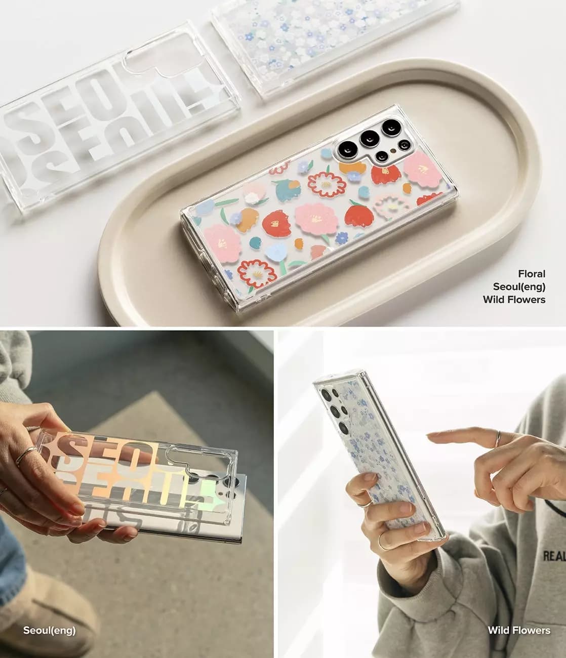 

Ringke Fusion Design pancerne etui pokrowiec z żelową ramką Samsung Galaxy S22 Ultra przezroczysty (Seoul) (F594R89)