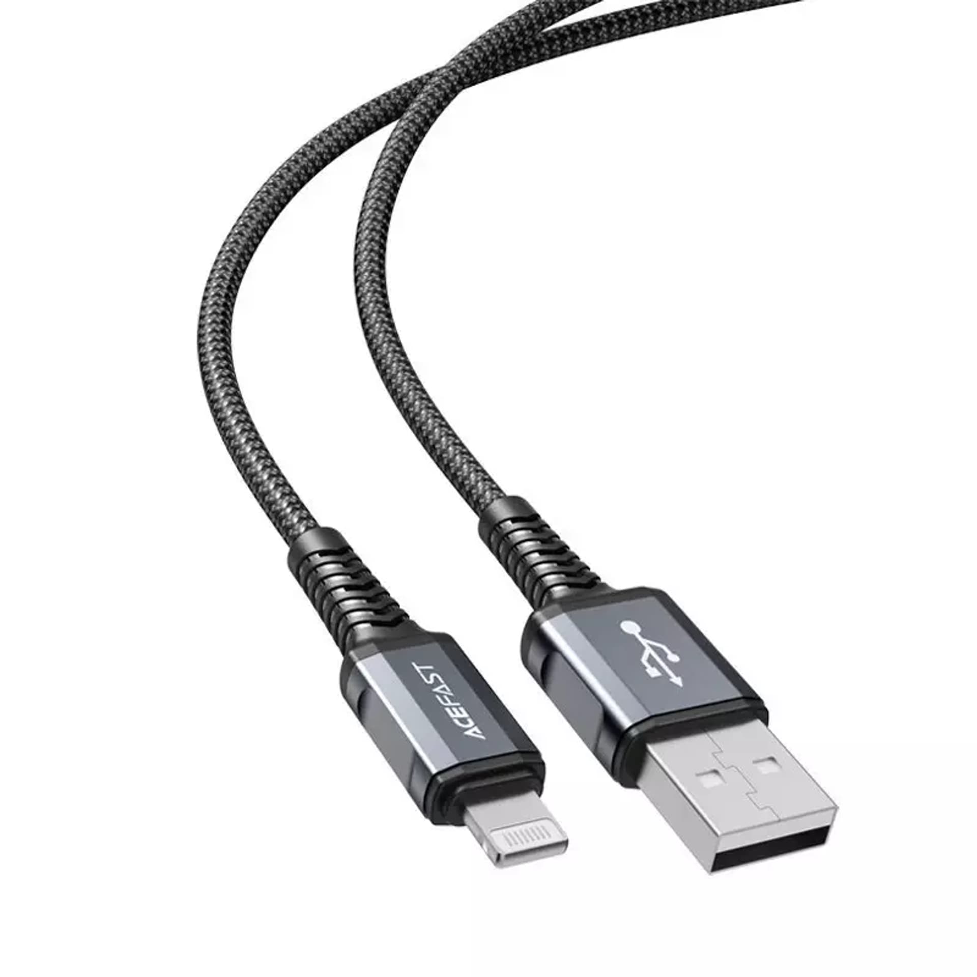 

Acefast kabel MFI USB - Lightning 1,2m, 2,4A szary (C1-02 deep space gray)
