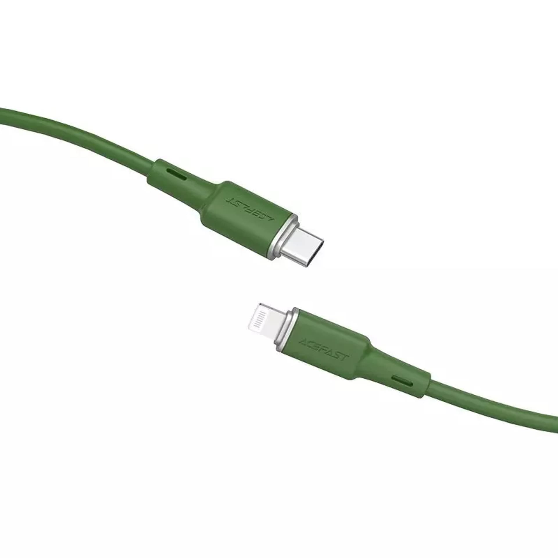 

Acefast kabel MFI USB Typ C - Lightning 1,2m, 30W, 3A zielony (C2-01 oliver green)