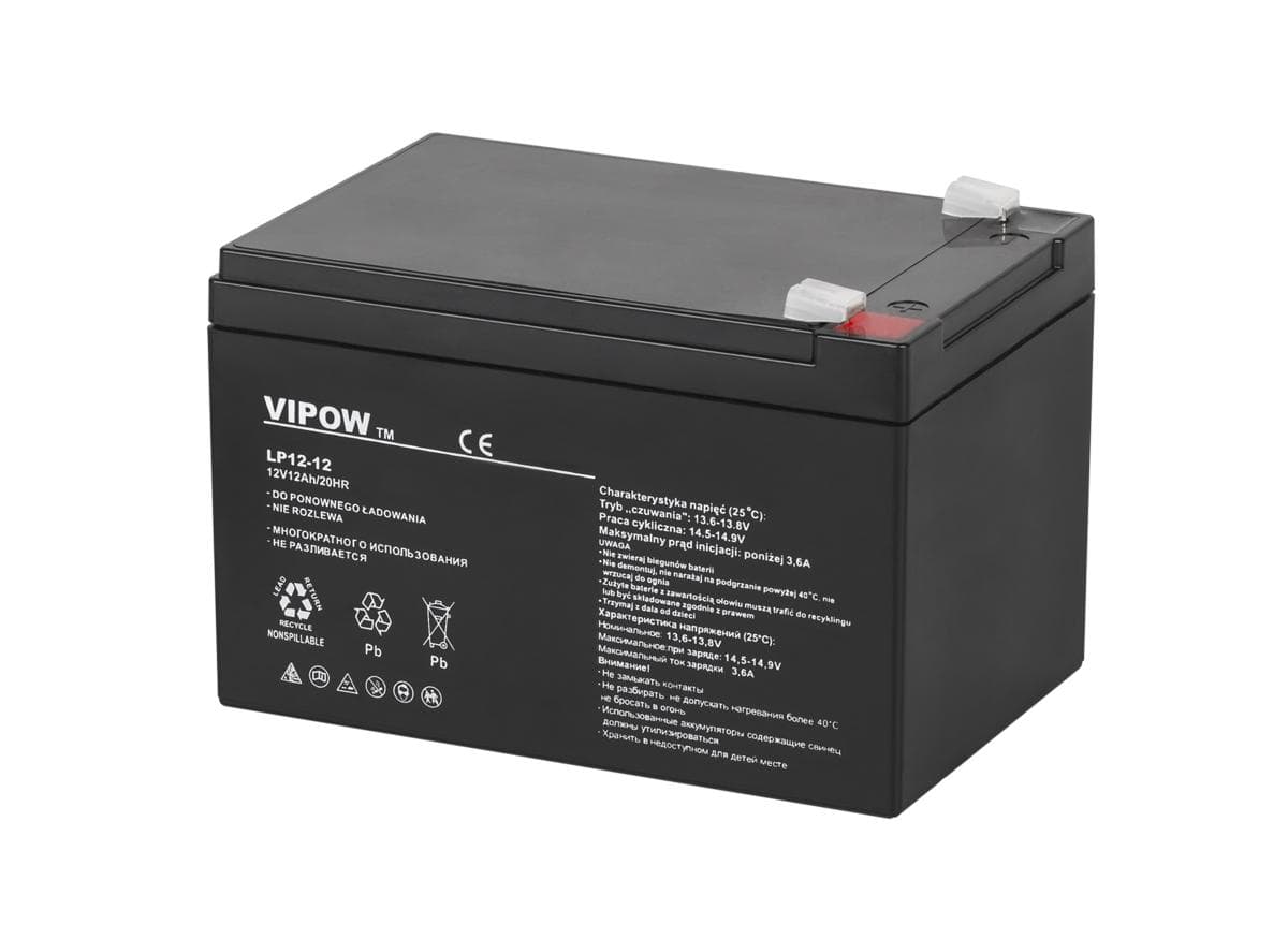 

Akumulator żelowy VIPOW 12V 12Ah