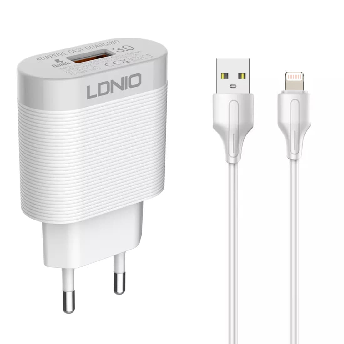 

Ładowarka USB 18W PD QC3.0 kabel USB-A Lightning