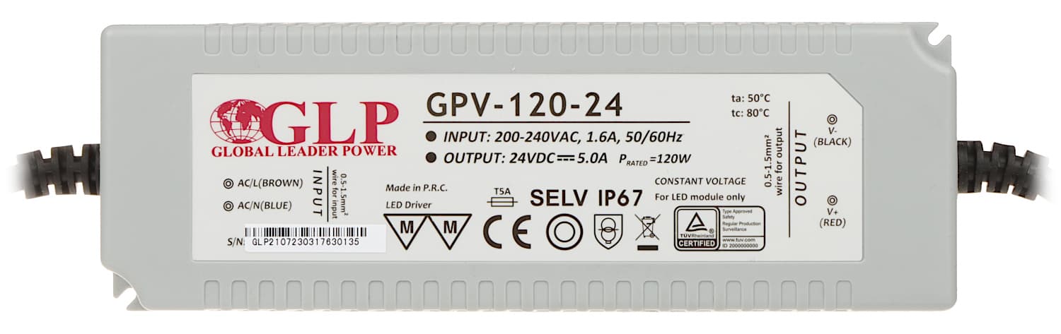 

Zasilacz GPV 120W 24V DC ip67 gpv-120-24 led