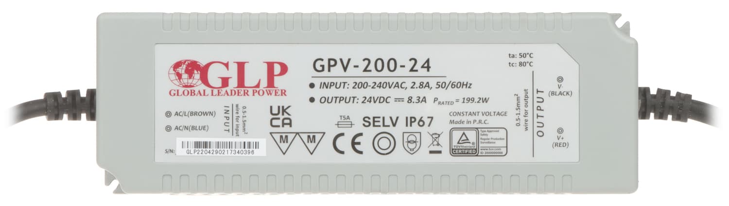 

Zasilacz GPV 200W 24V DC ip67 gpv-200-24 led glp