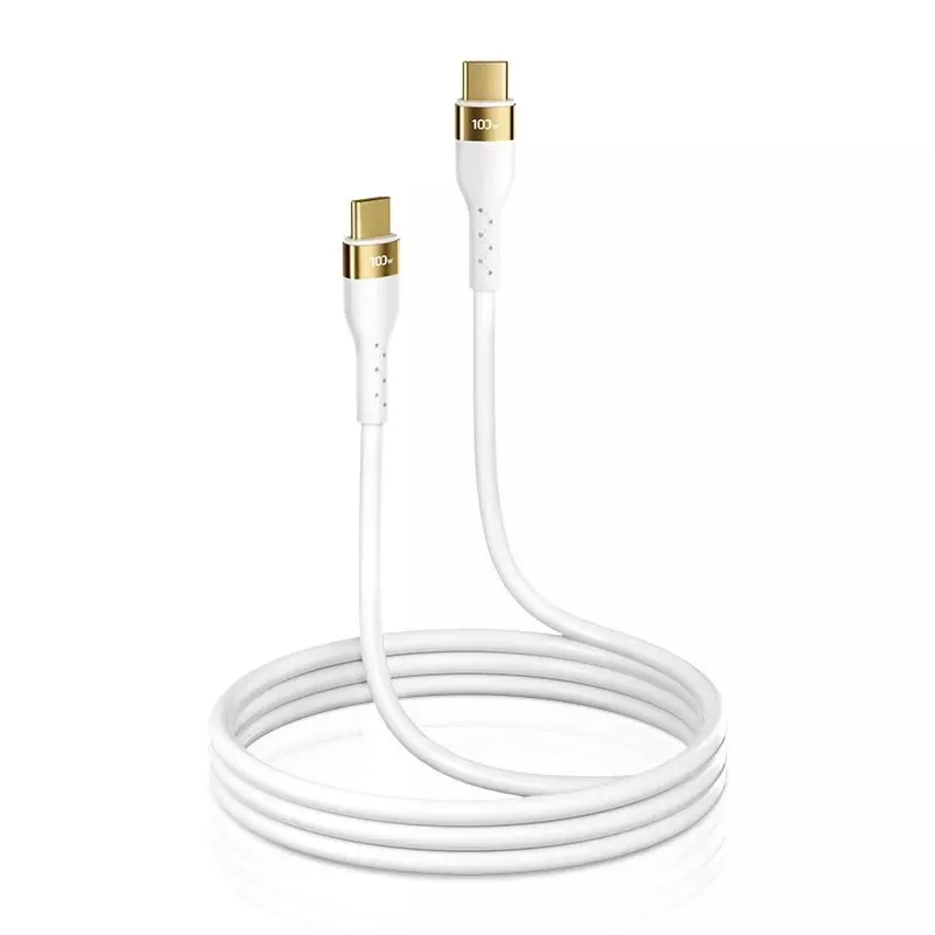 

Joyroom Liquid Silicone kabel USB Typ C - USB Typ C do ładowania / transmisji danych PD 100W 2m biały (S-2050N18-10)