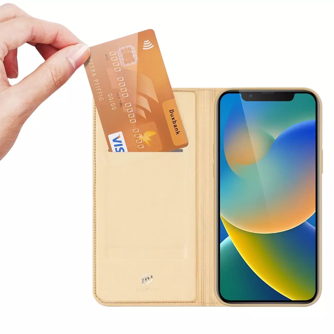 

Dux Ducis Skin Pro kabura etui pokrowiec z klapką iPhone 14 złoty
