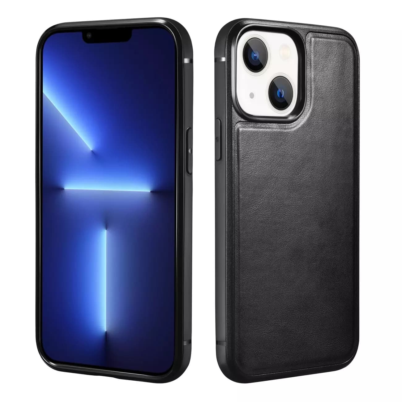 

iCarer Leather Oil Wax etui pokryte naturalną skórą do iPhone 13 mini czarny (ALI1211-BK)