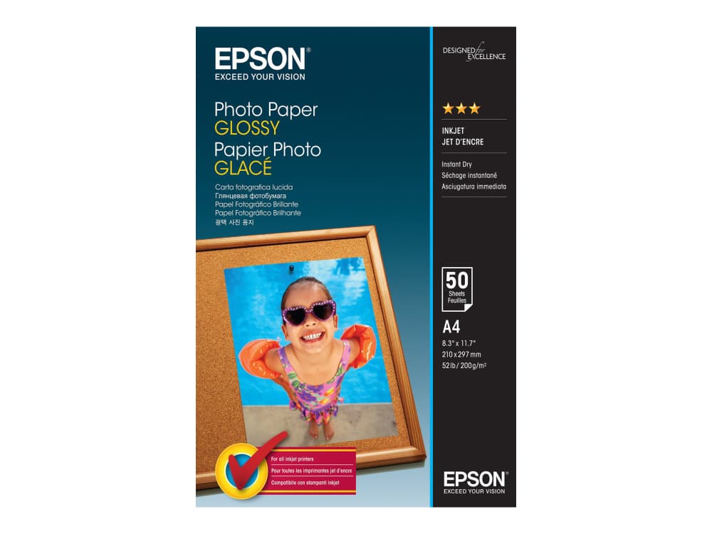 

Epson Photo paper, foto papier, połysk, biały, A4, 200 g/m2, 50 szt., C13S042539, atrament