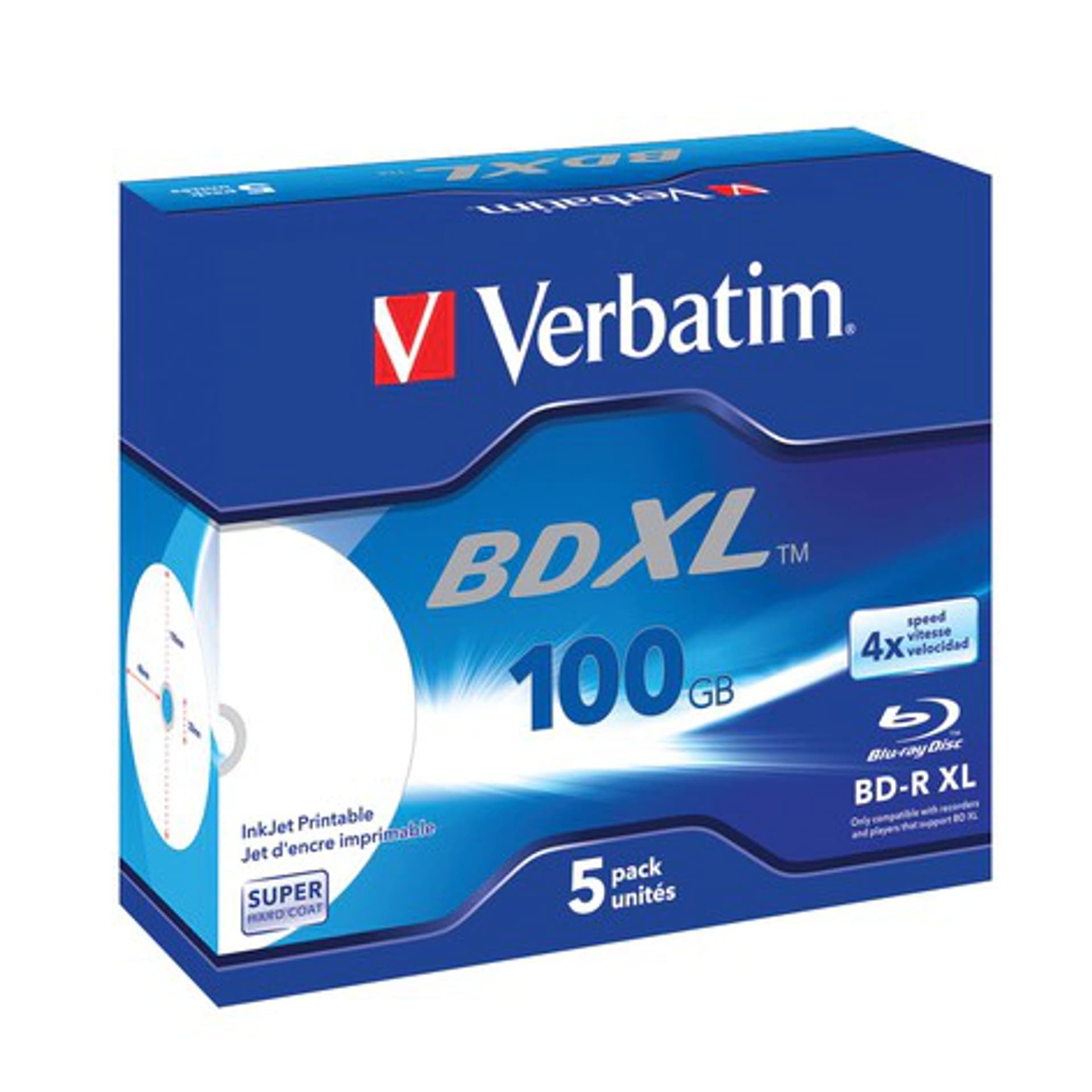 

BD-R VERBATIM 100 GB 4x Jewel Case 5 szt.