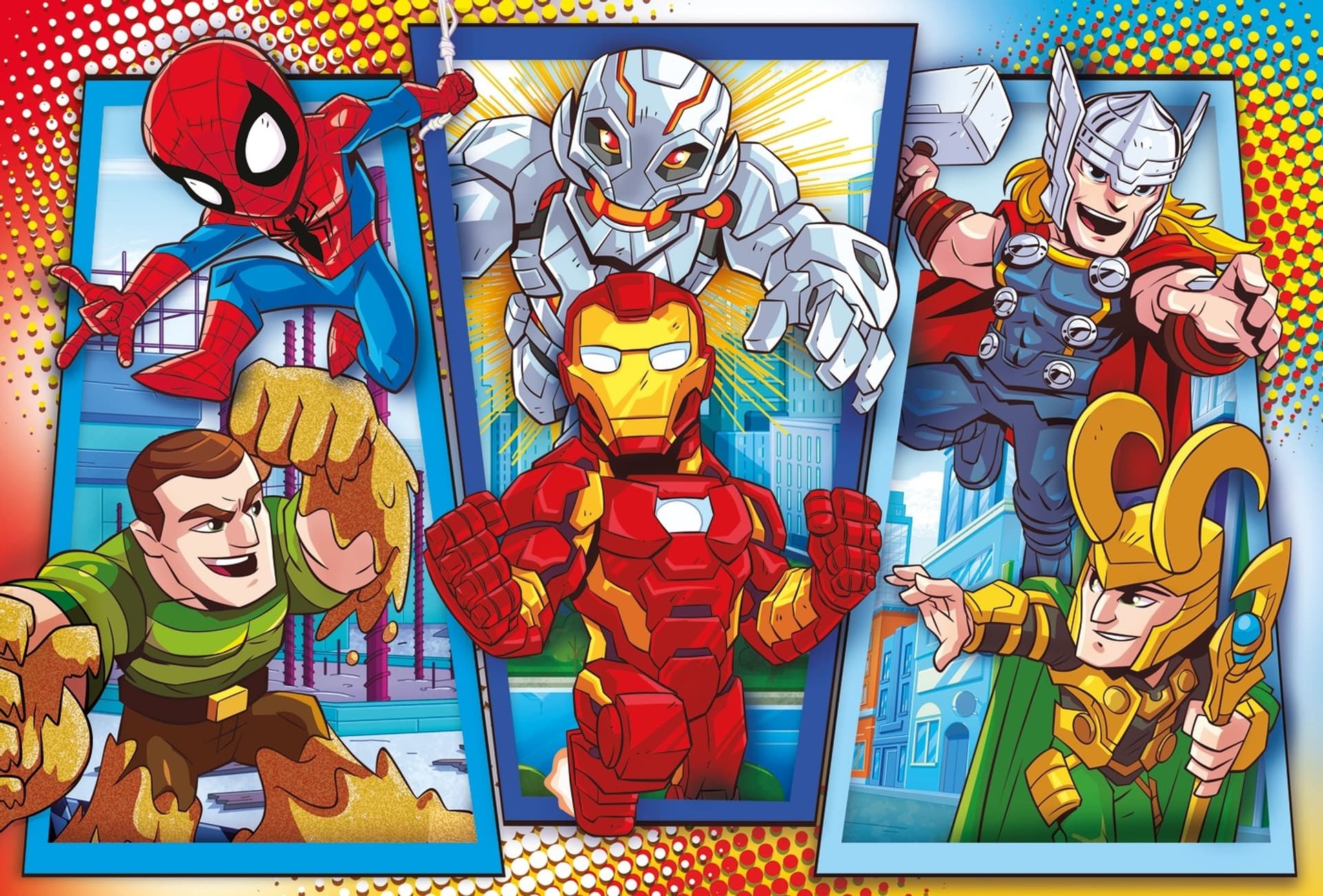 

Puzzle 104 elementów MAXI SUPER KOLOR Superhero