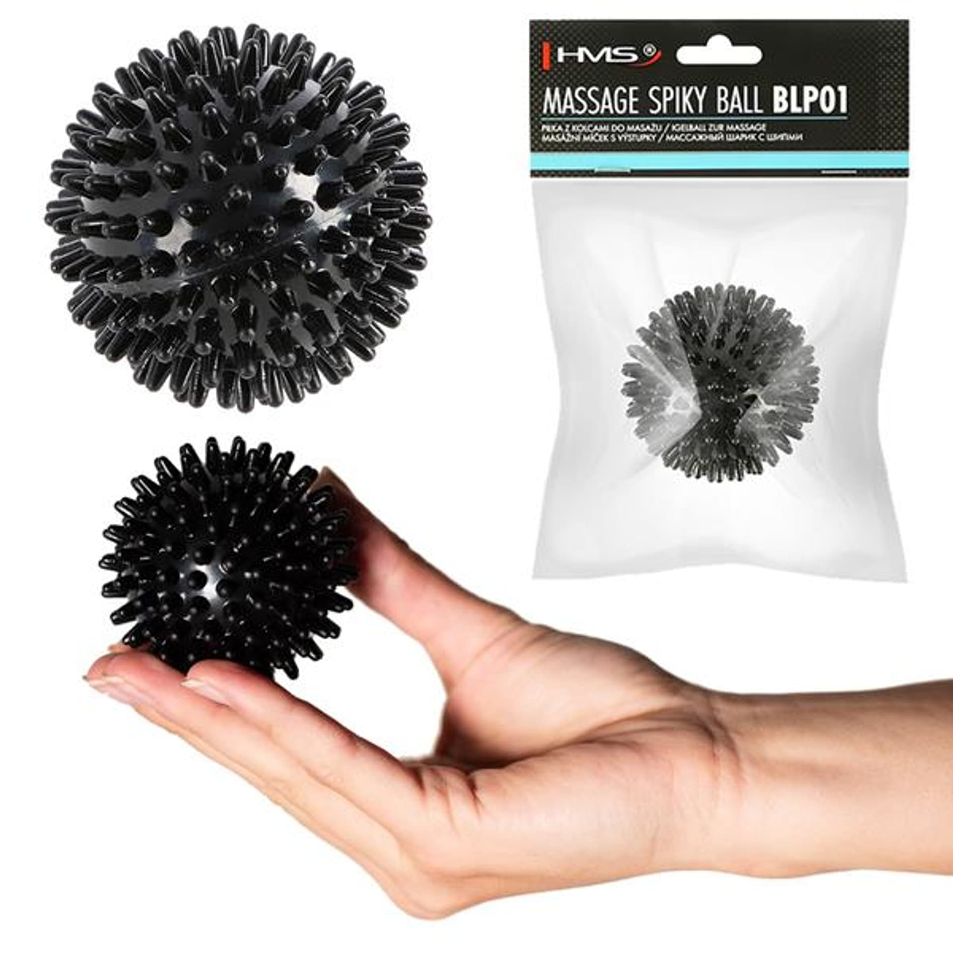 

BLP01 BLACK LACROSSE PIŁKA Z KOLCAMI DO MASAŻU HMS