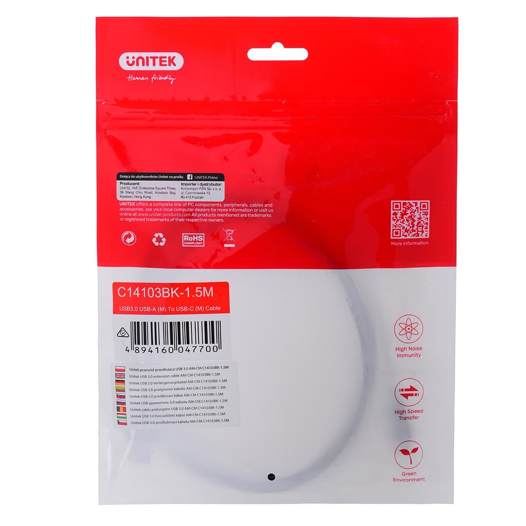

UNITEK KABEL USB 3.1 USB-A - USB-C, M/M, 1,5M