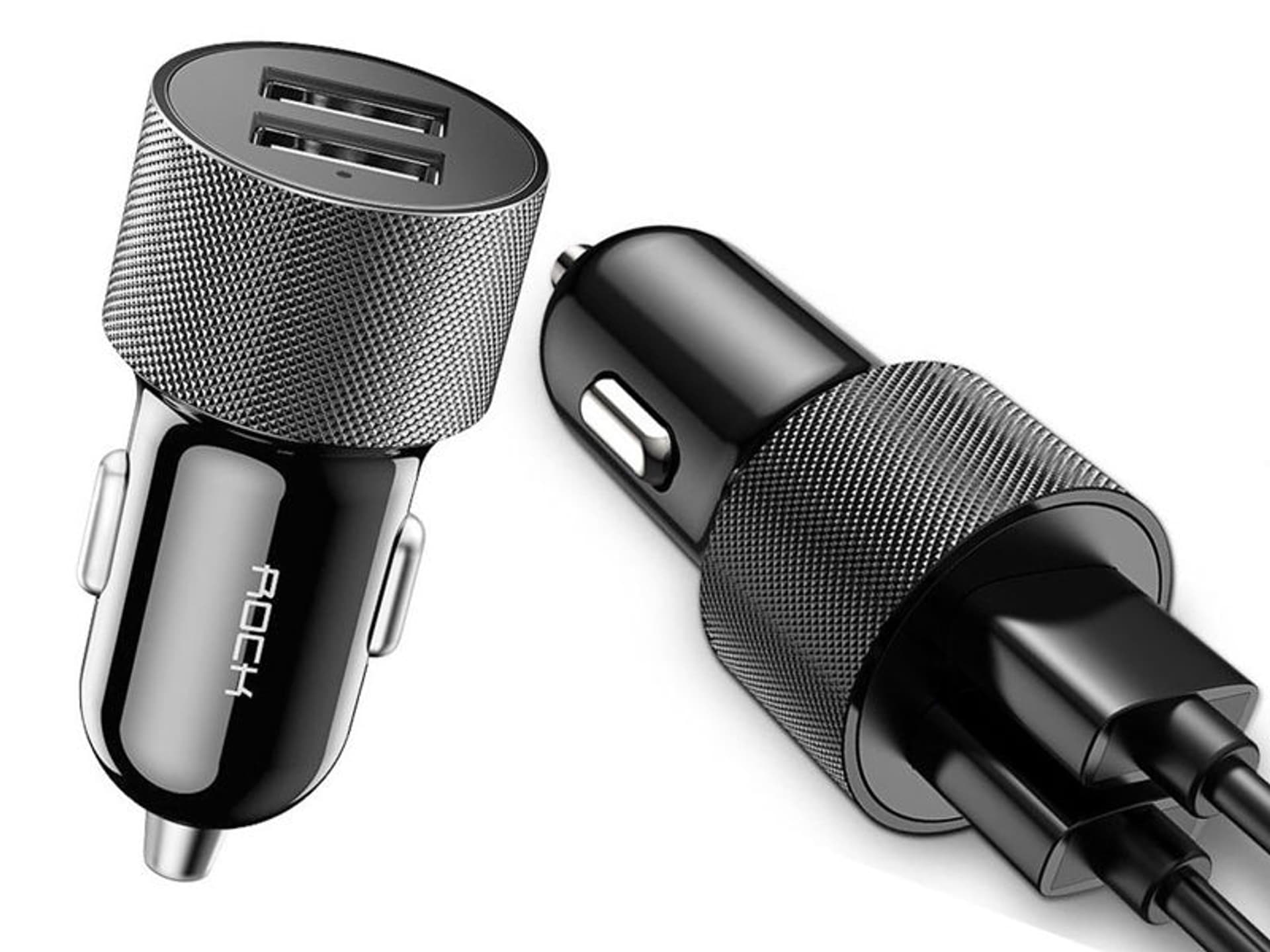 

Rock H3 ładowarka samochodowa 2x USB 2.4A led czarna