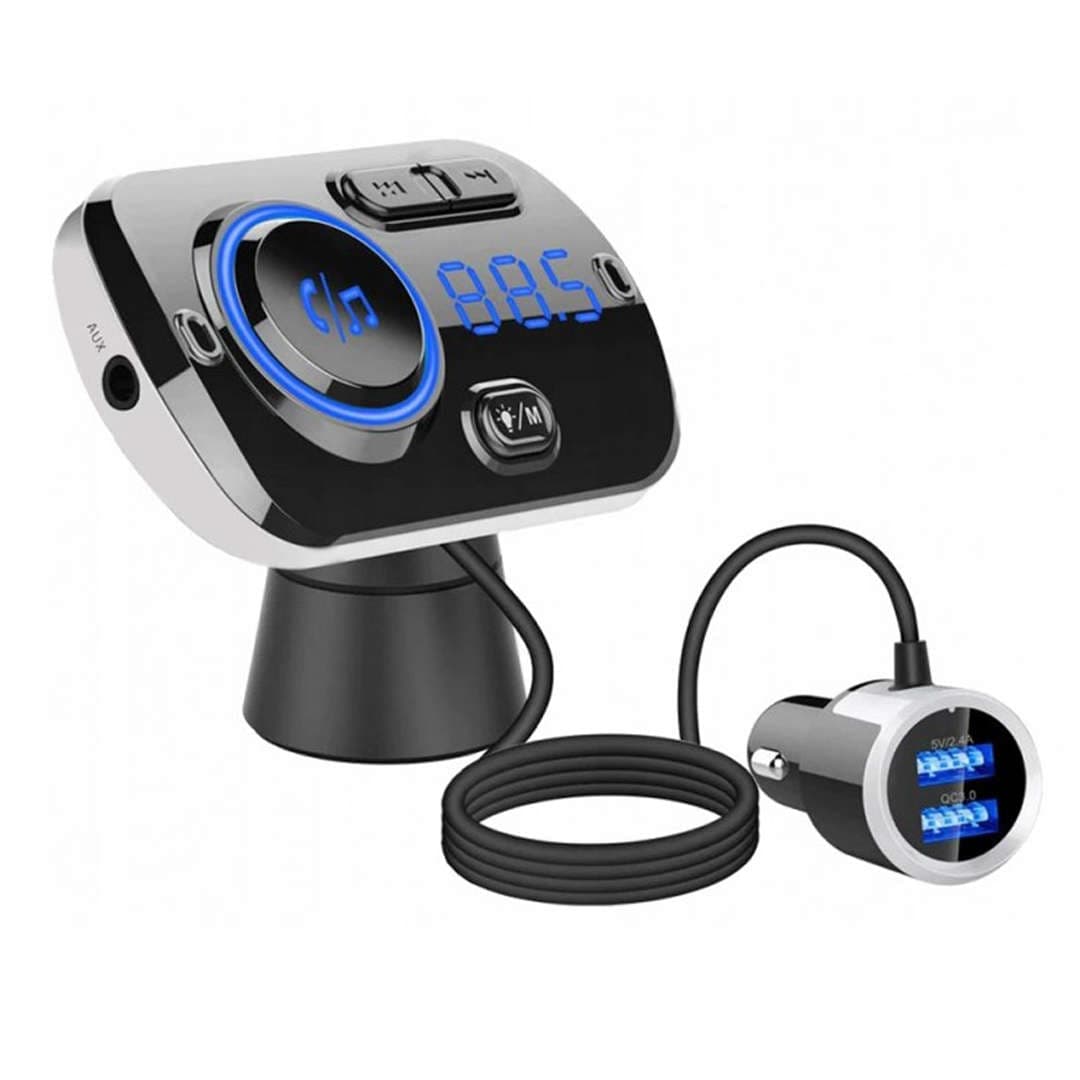 

Transmiter FM Ładowarka samochodowa Bluetooth 2x USB QC 3.0 MP3 Czarny