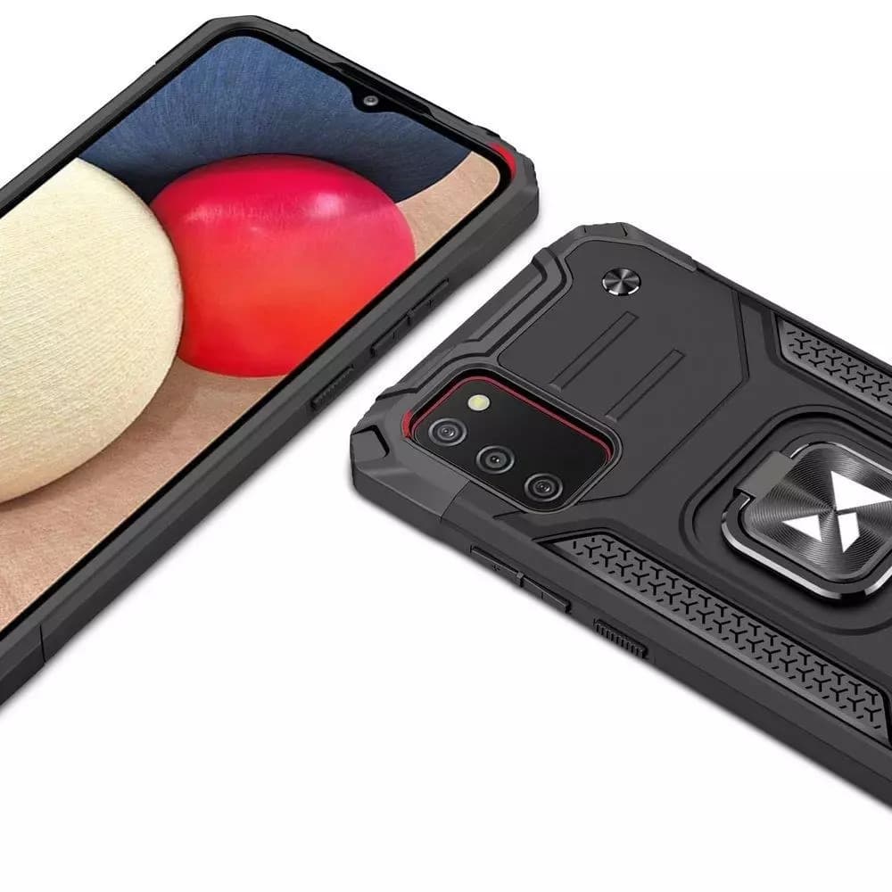 

Wozinsky Ring Armor pancerne hybrydowe etui pokrowiec + magnetyczny uchwyt Samsung Galaxy A03s niebieski