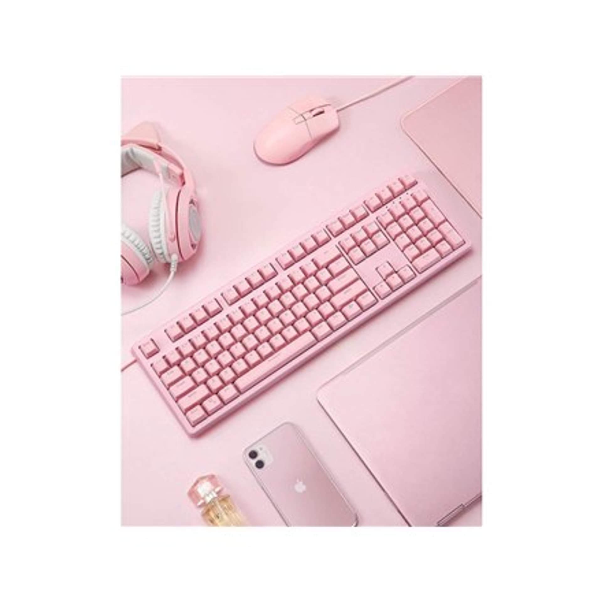 

Aukey KM-G15 Mechanical Gaming Keyboard, Wired, PL, Blue Switch, USB, Pink