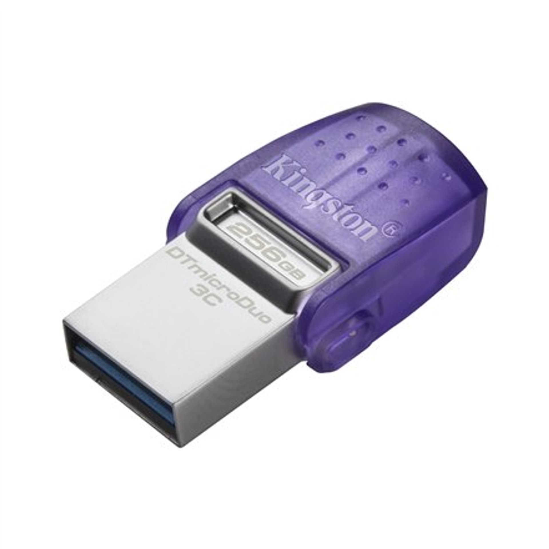 

Kingston DataTraveler DT Micro Duo 3C 256 GB, USB Typ-C i Typ-A, fioletowy.
