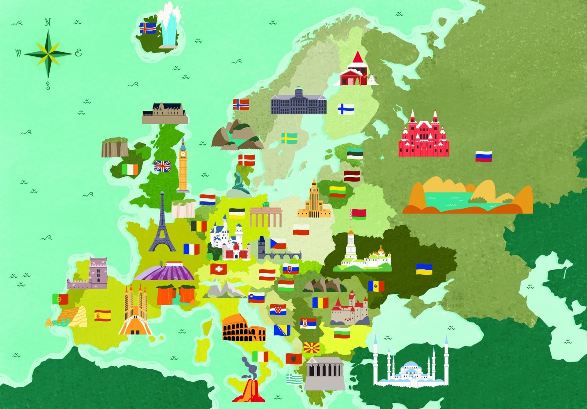 

Puzzle 250 elementów Exploring Maps Great Places in Europe