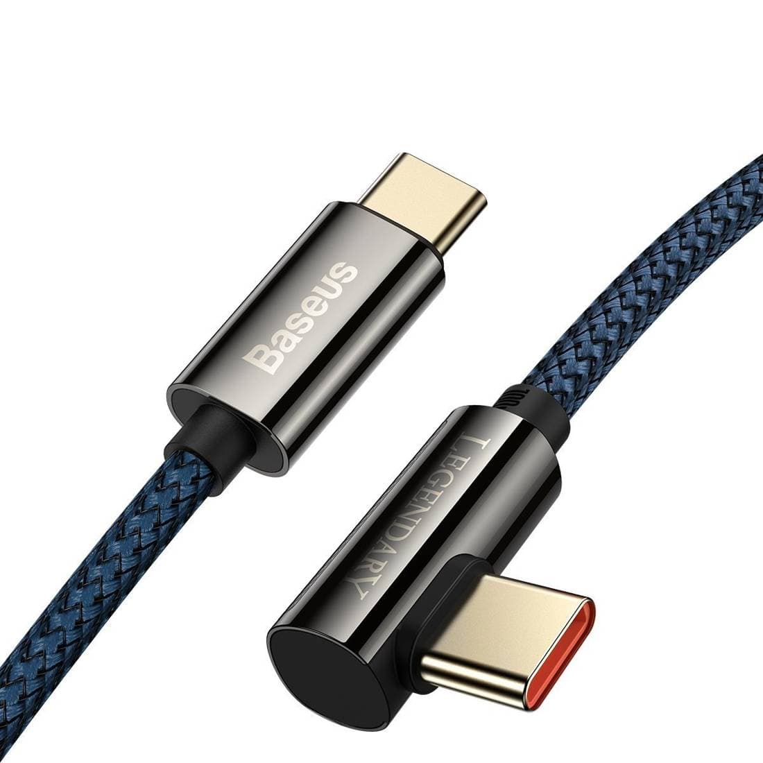 

Kabel USB-C do USB-C kątowy Baseus Legend Series, PD, 100W, 1m (niebieski)