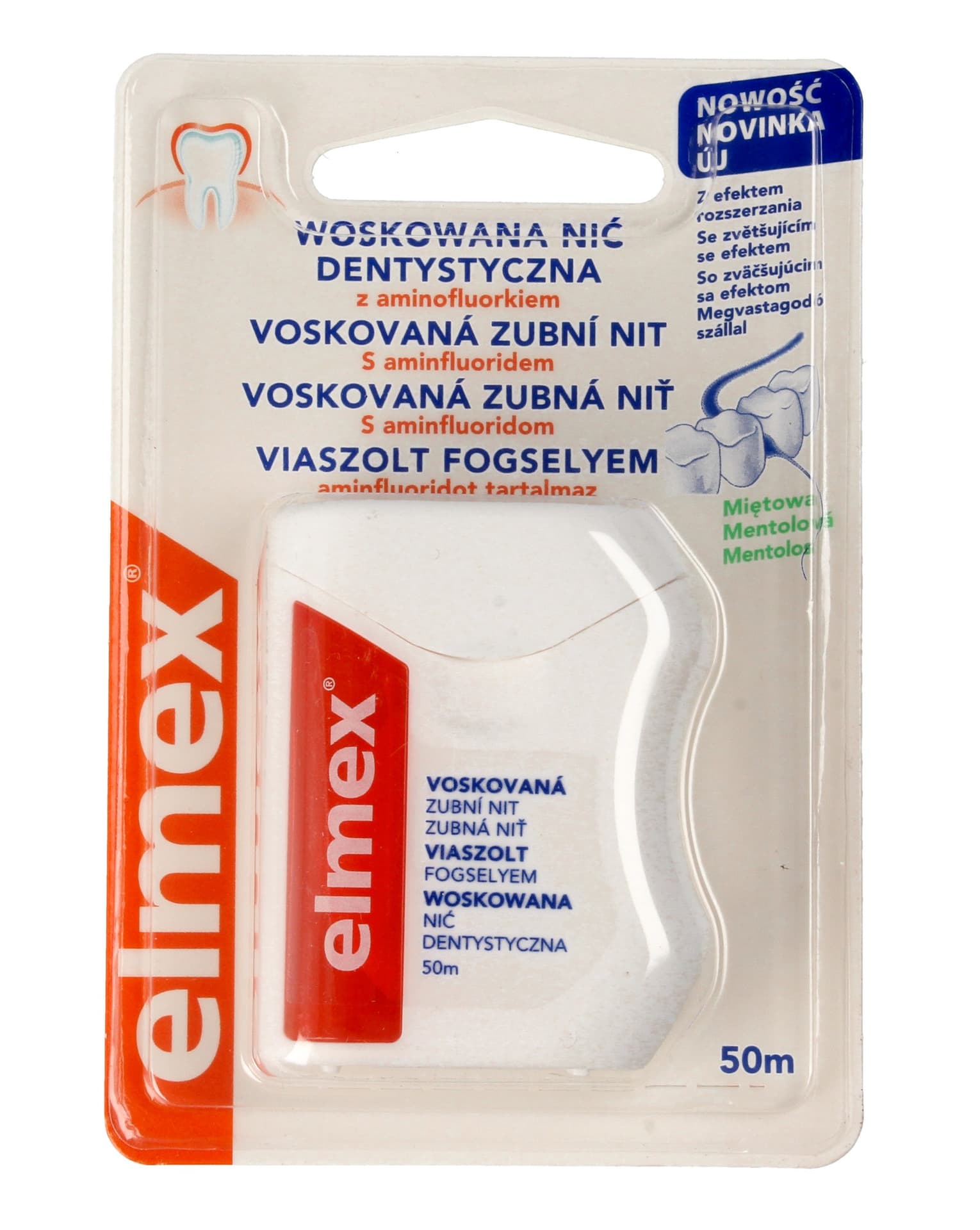 

Elmex Nić do zębów woskowana miętowa 1szt-50m