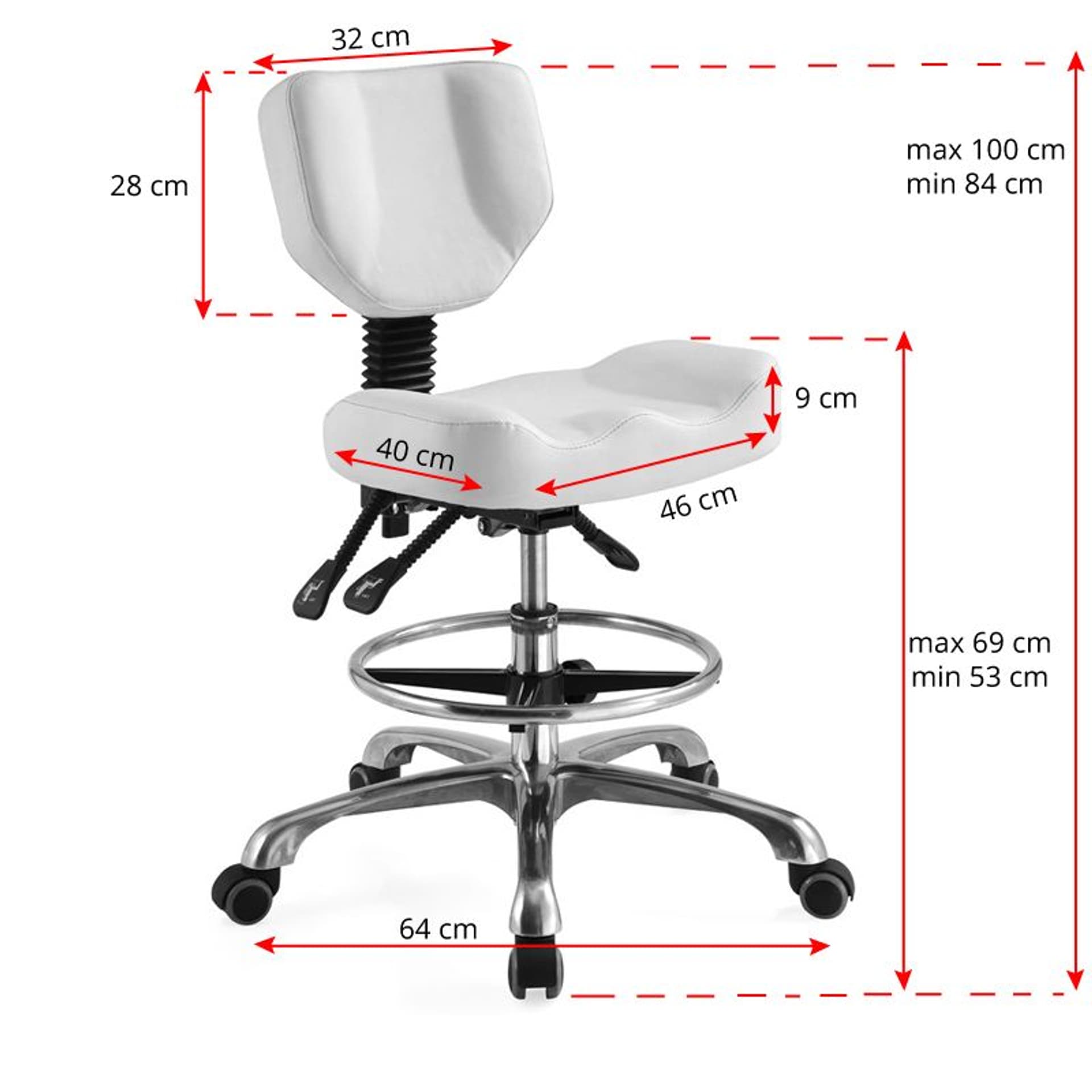 

Taboret kosmetyczny A-4299 biały