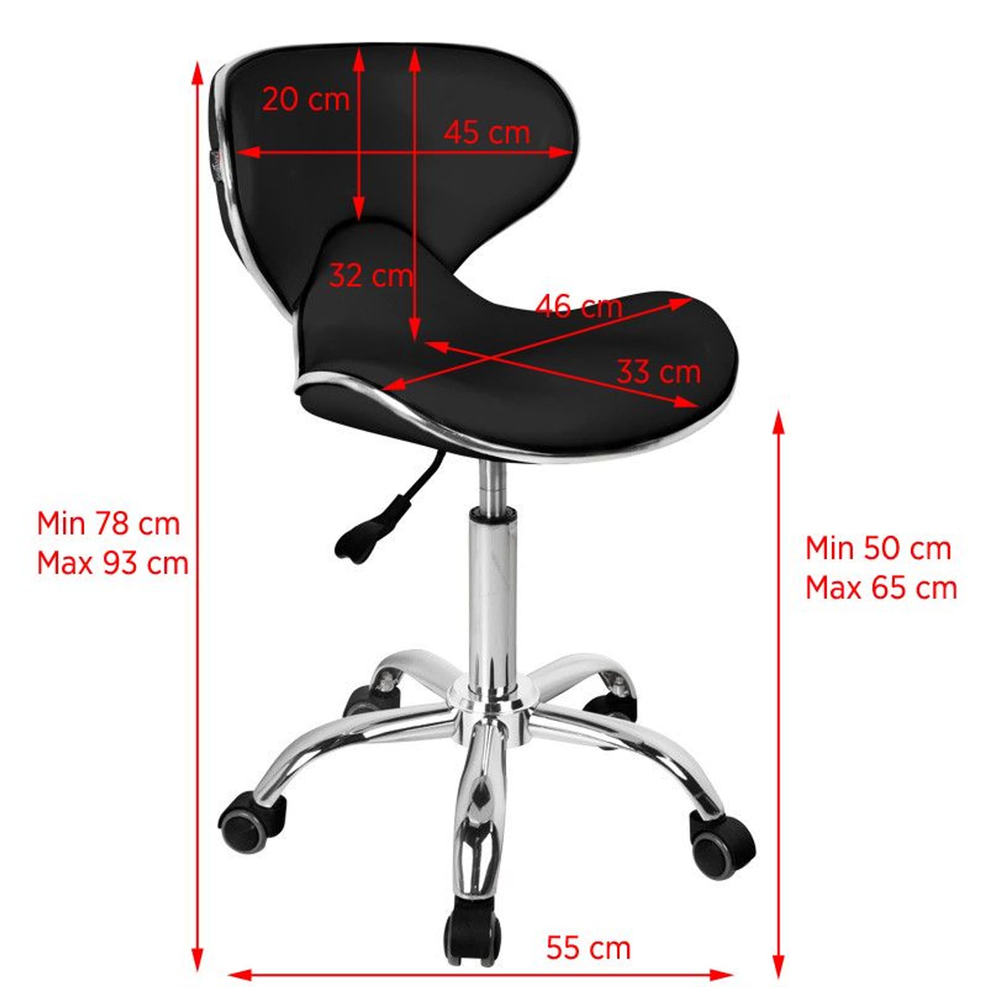 

Gabbiano taboret kosmetyczny Q-4599 czarny