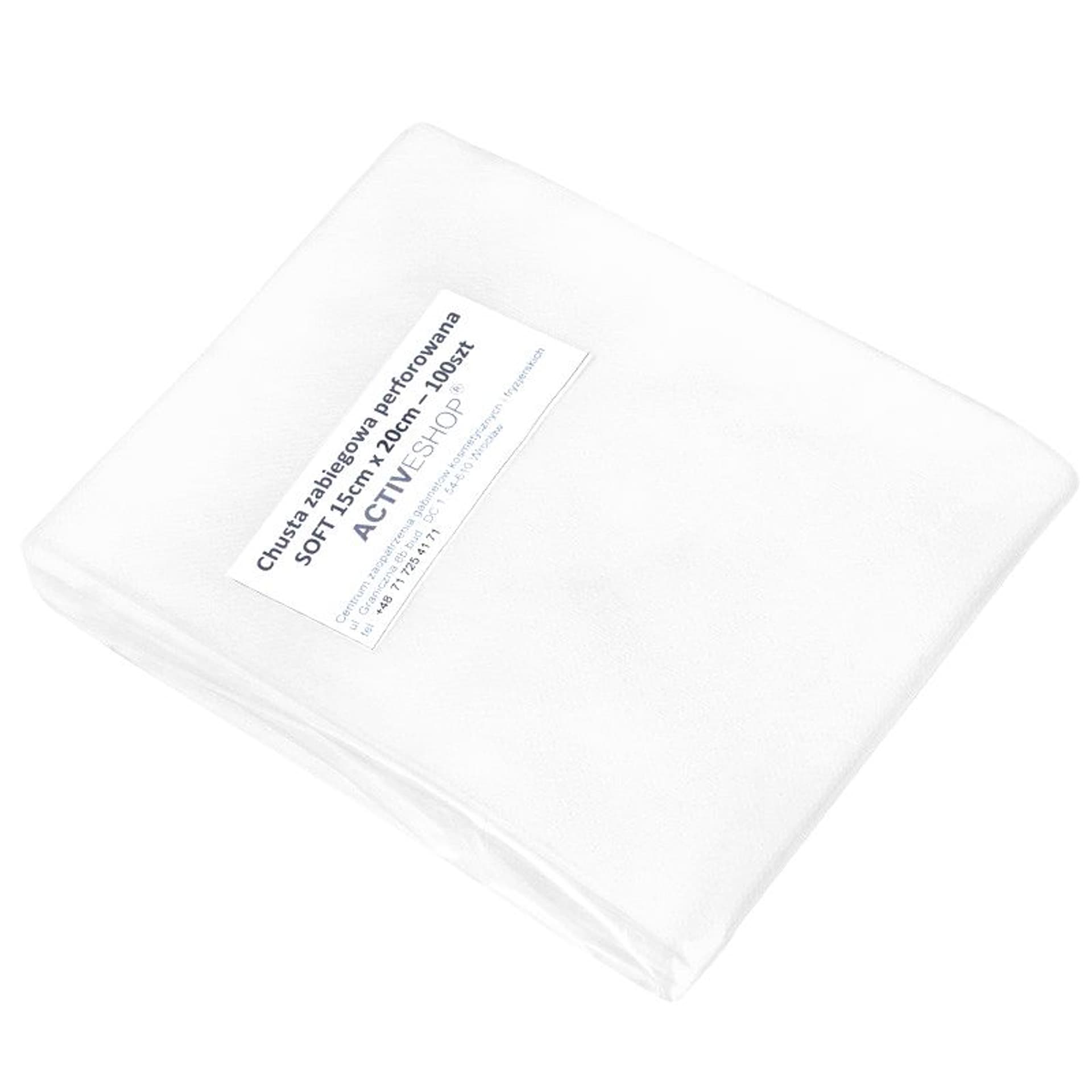 

Jednorazowe chusty zabiegowe perforowane 100 szt. 15 x 20 cm białe