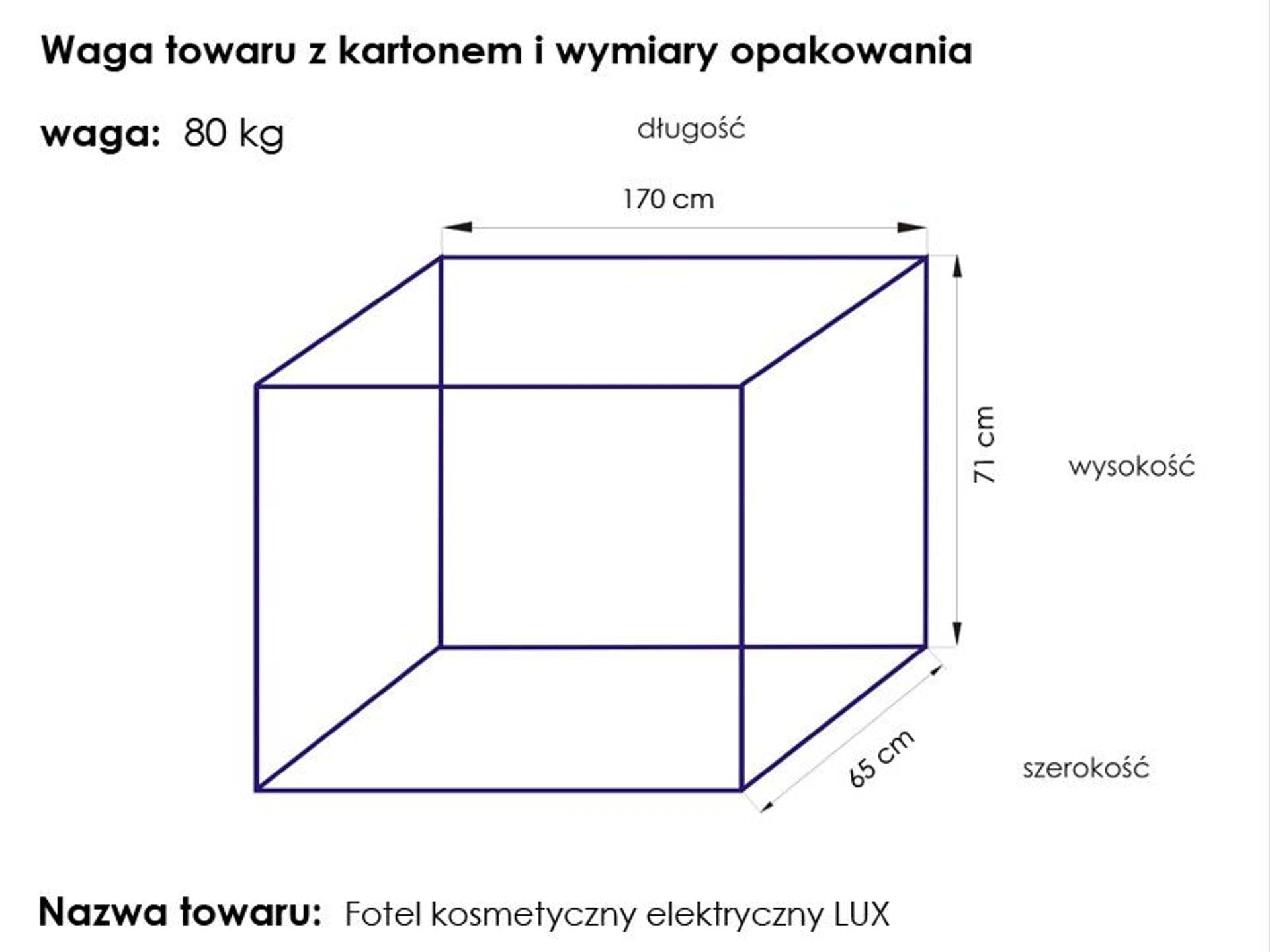 

Fotel kosmetyczny elektr. Lux biały