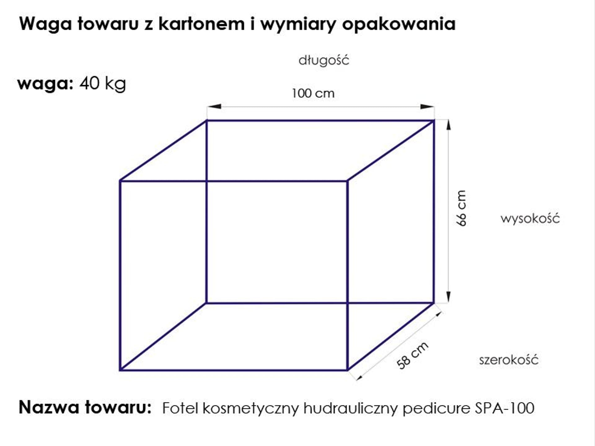 

Fotel kosmetyczny hyd. Spa 100 pedi biały