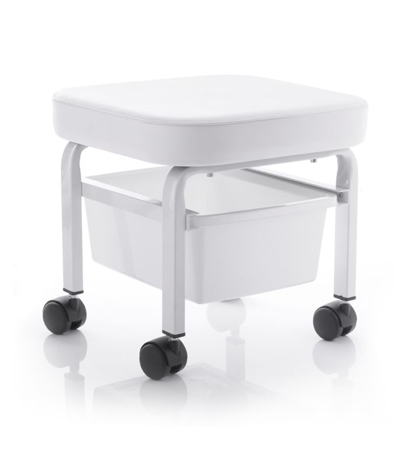 

Taboret kosmetyczny do pedicure z pojemnikiem
