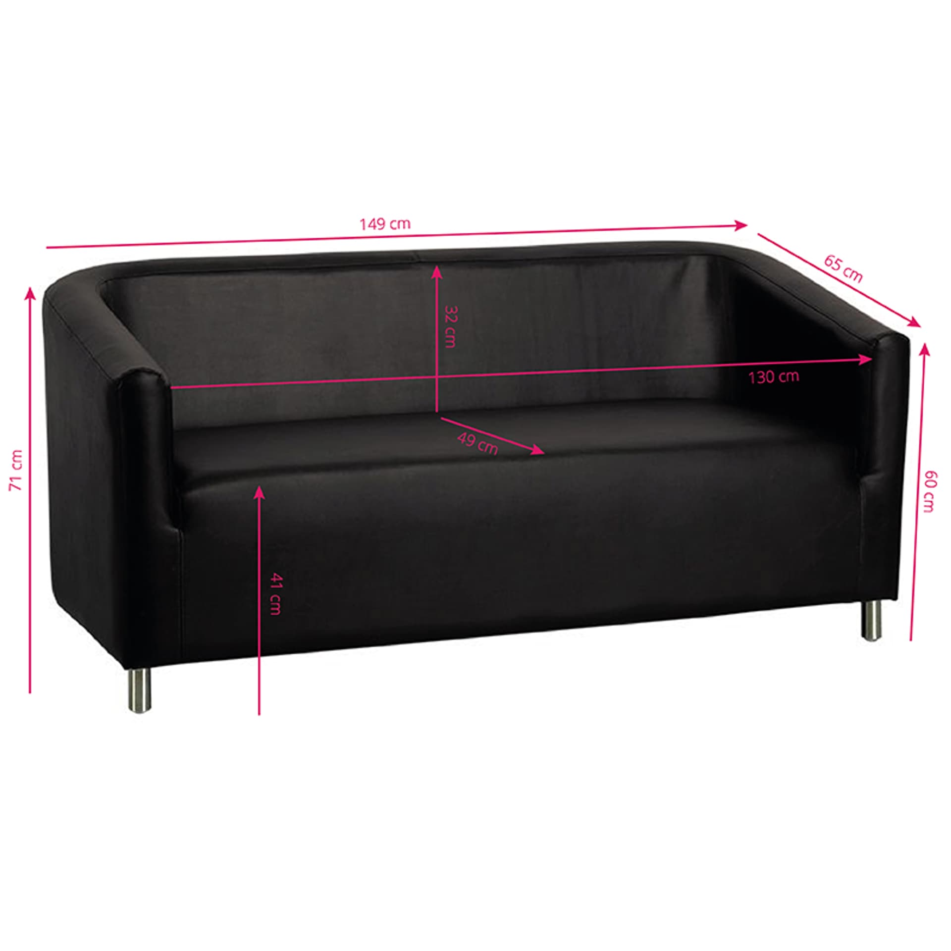 

Gabbiano sofa do poczekalni M021 czarna