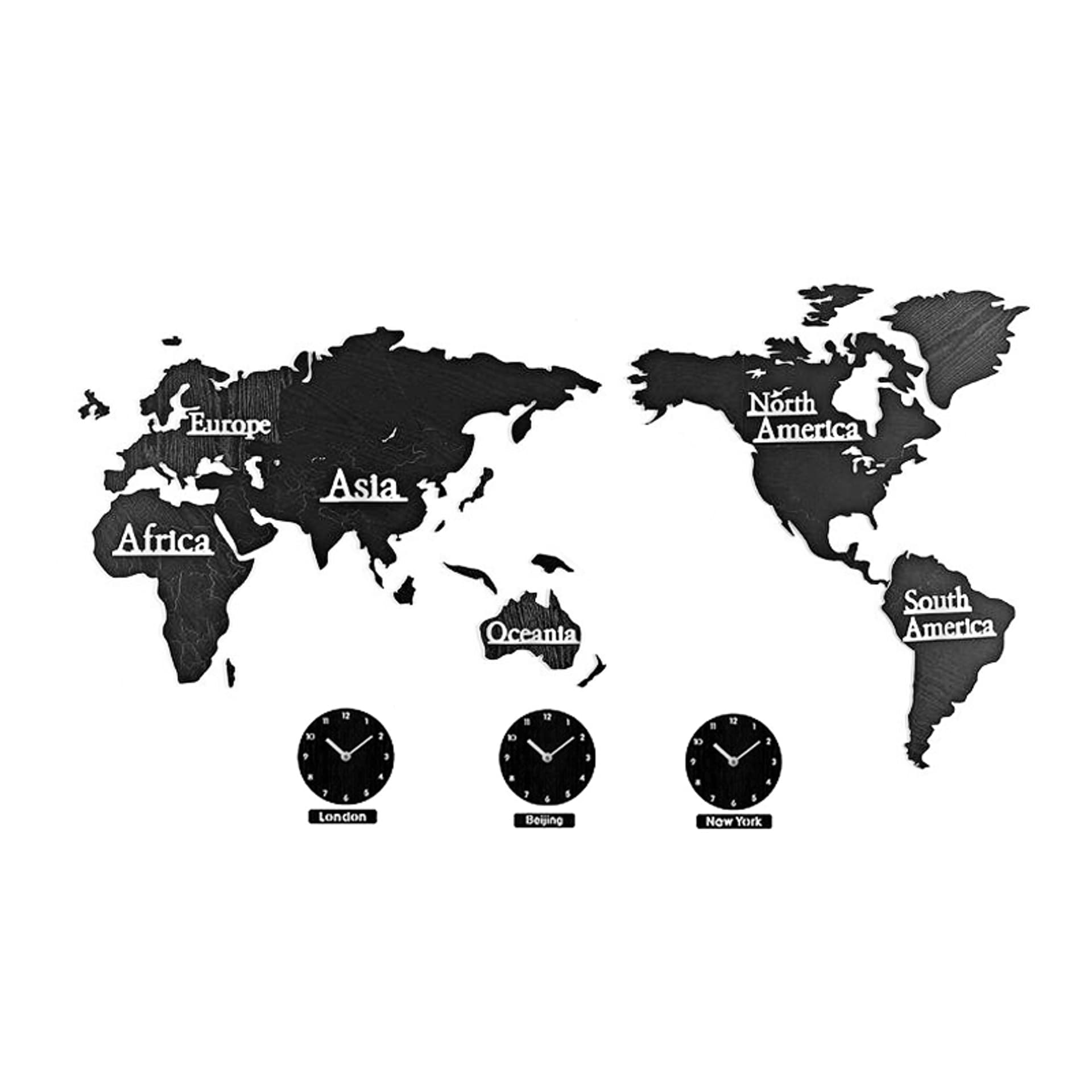 

Zegar dekoracja mapa świata - strefy czasowe 115x50 cm
