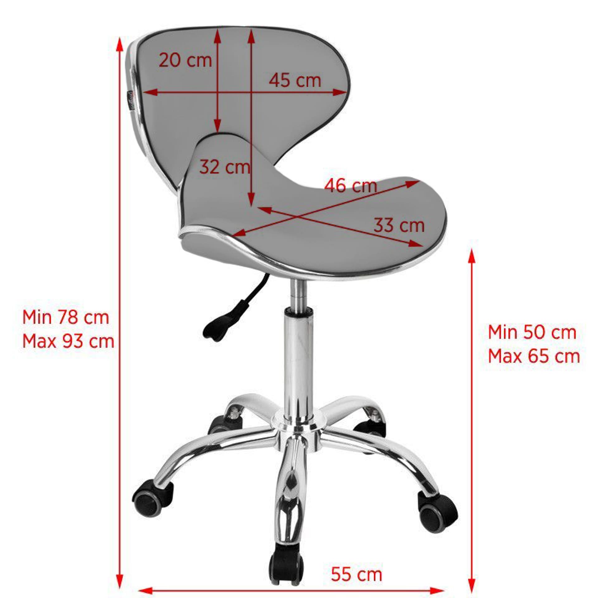 

Gabbiano taboret kosmetyczny Q-4599 szary