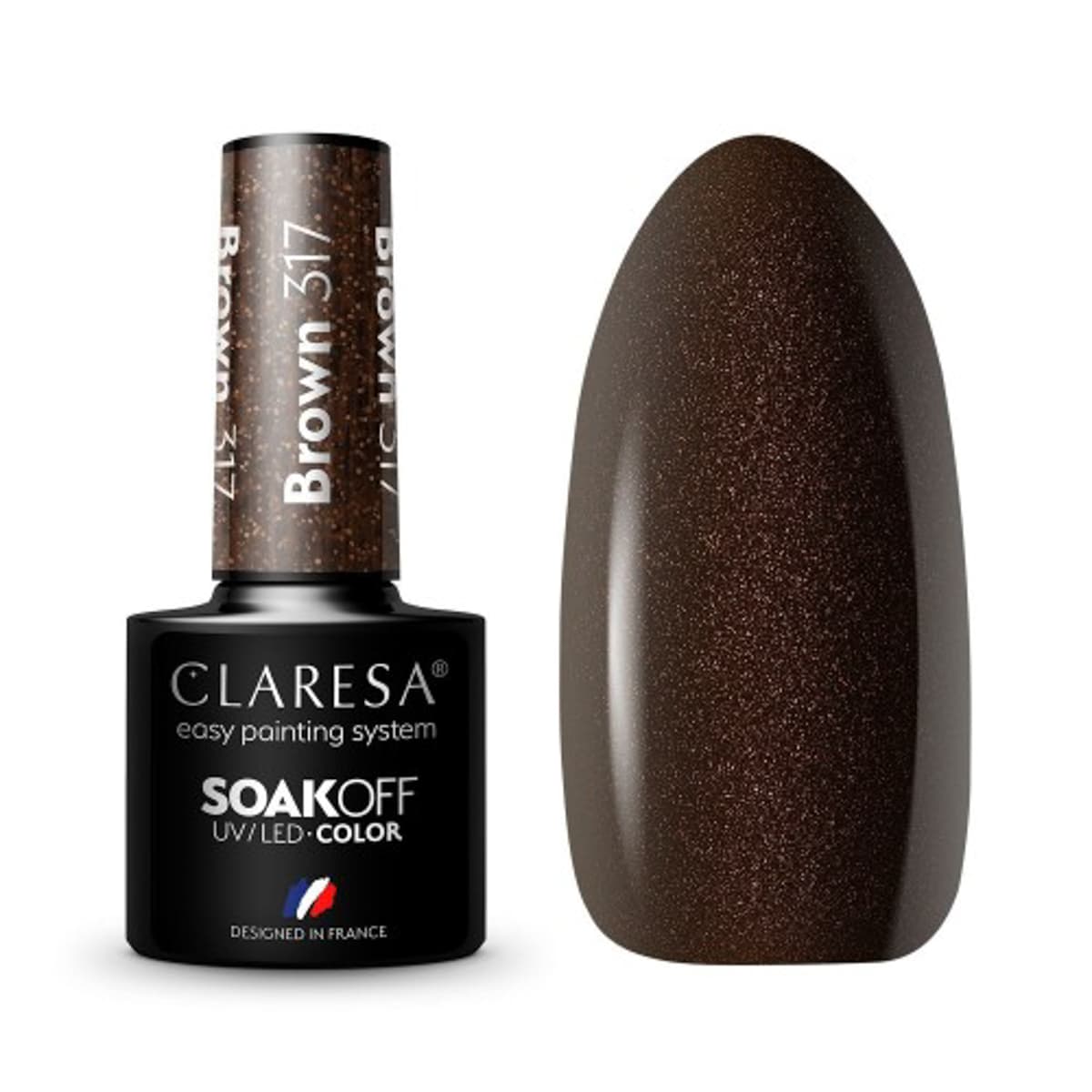 

CLARESA Lakier hybrydowy BROWN 317 -5g