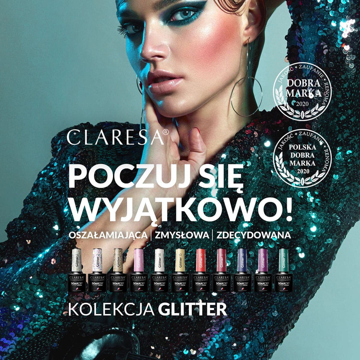 

CLARESA Lakier hybrydowy GLITTER 3 -5g
