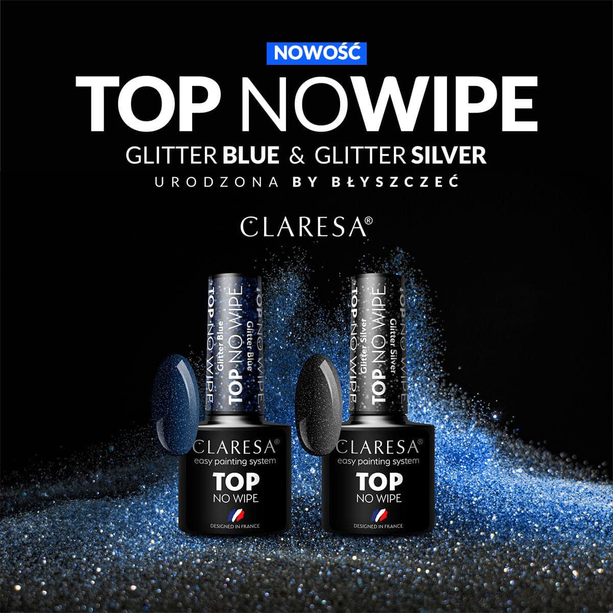 

CLARESA Top No Wipe 5g Glitter Silver