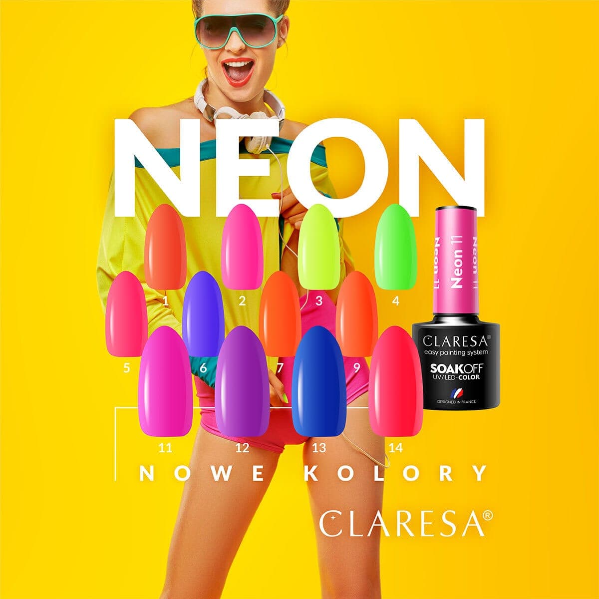 

CLARESA Lakier hybrydowy NEON 13 -5g