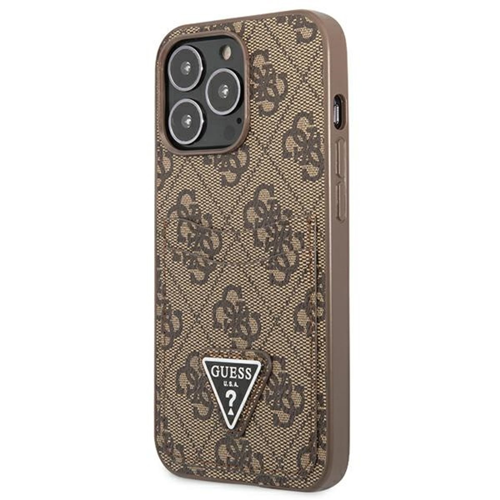 

Guess GUHCP13LP4TPW iPhone 13 Pro / 13 6,1" brązowy/brown hardcase 4G Triangle Logo Cardslot