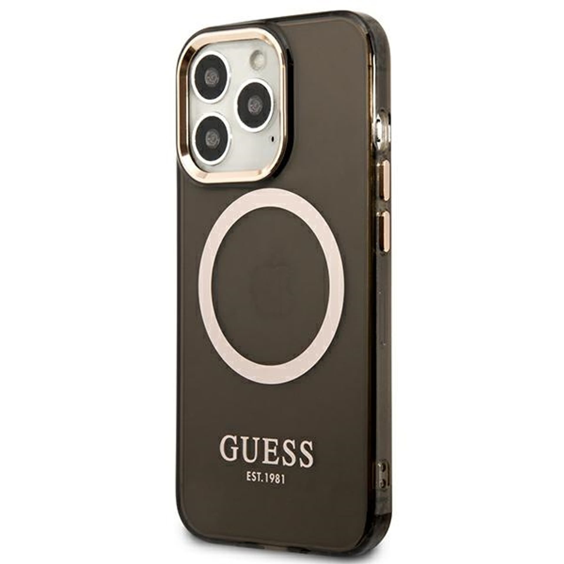 

Guess GUHMP13LHTCMK iPhone 13 Pro / 13 6,1" czarny/black hard case Gold Outline Translucent MagSafe