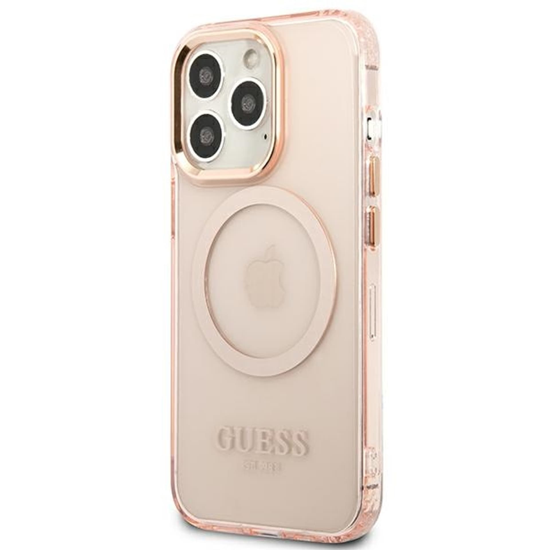 

Guess GUHMP13LHTCMP iPhone 13 Pro / 13 6,1" różowy/pink hard case Gold Outline Translucent MagSafe