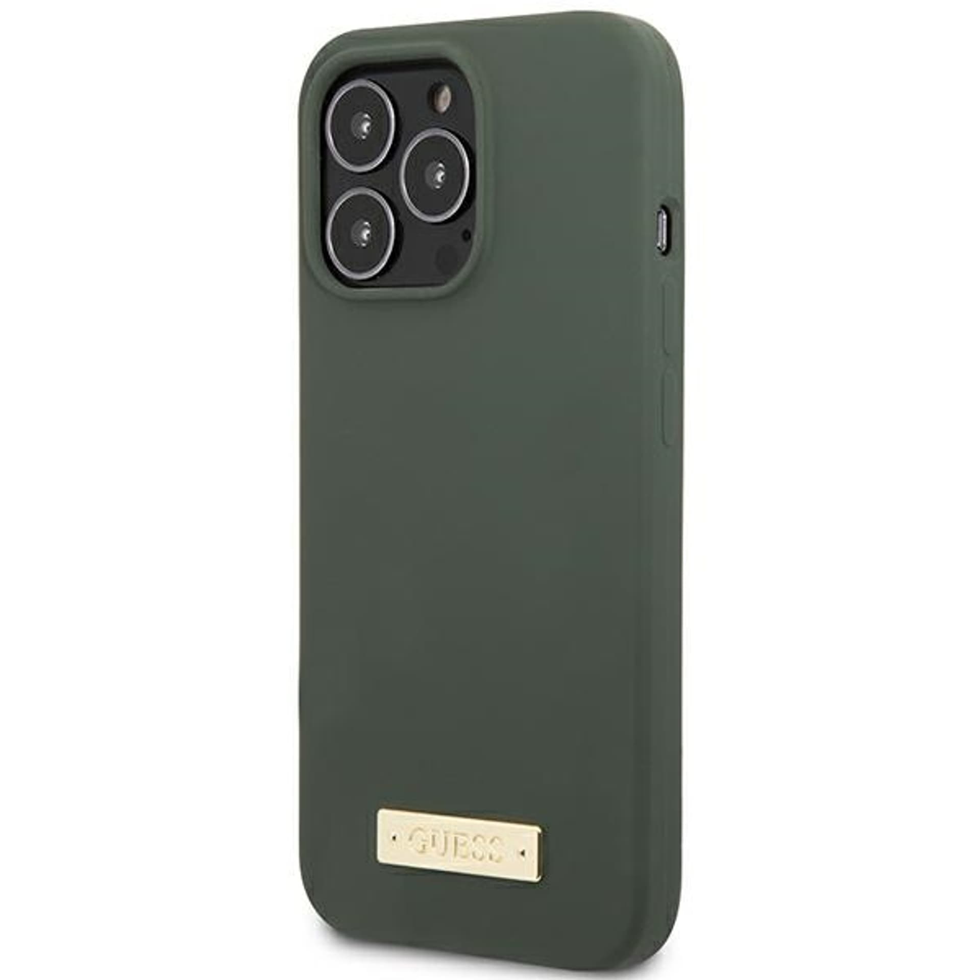 

Guess GUHMP13XSPLA iPhone 13 Pro Max 6,7" zielony/khaki hard case Silicone Logo Plate MagSafe