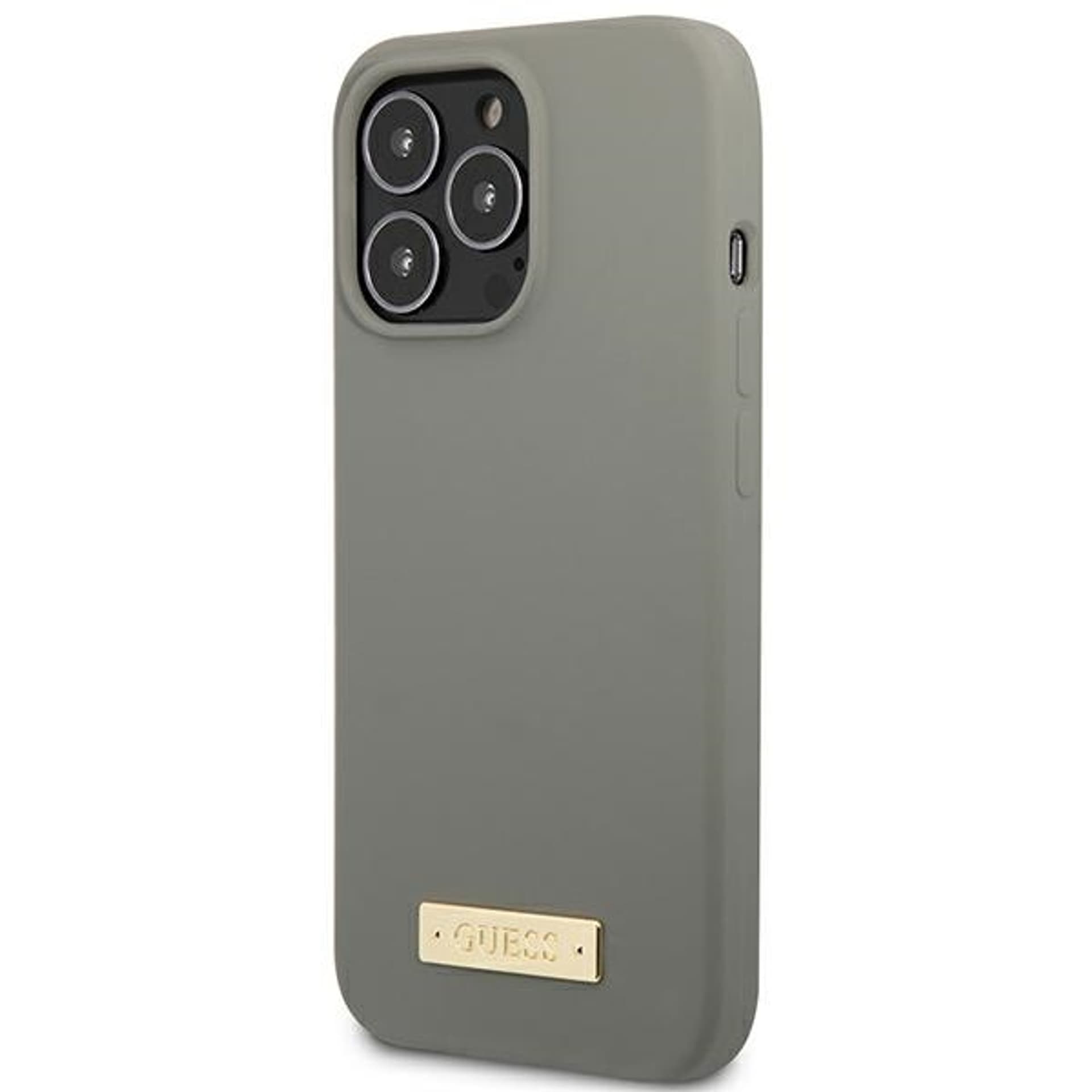 

Guess GUHMP13XSPLG iPhone 13 Pro Max 6,7" szary/grey hard case Silicone Logo Plate MagSafe