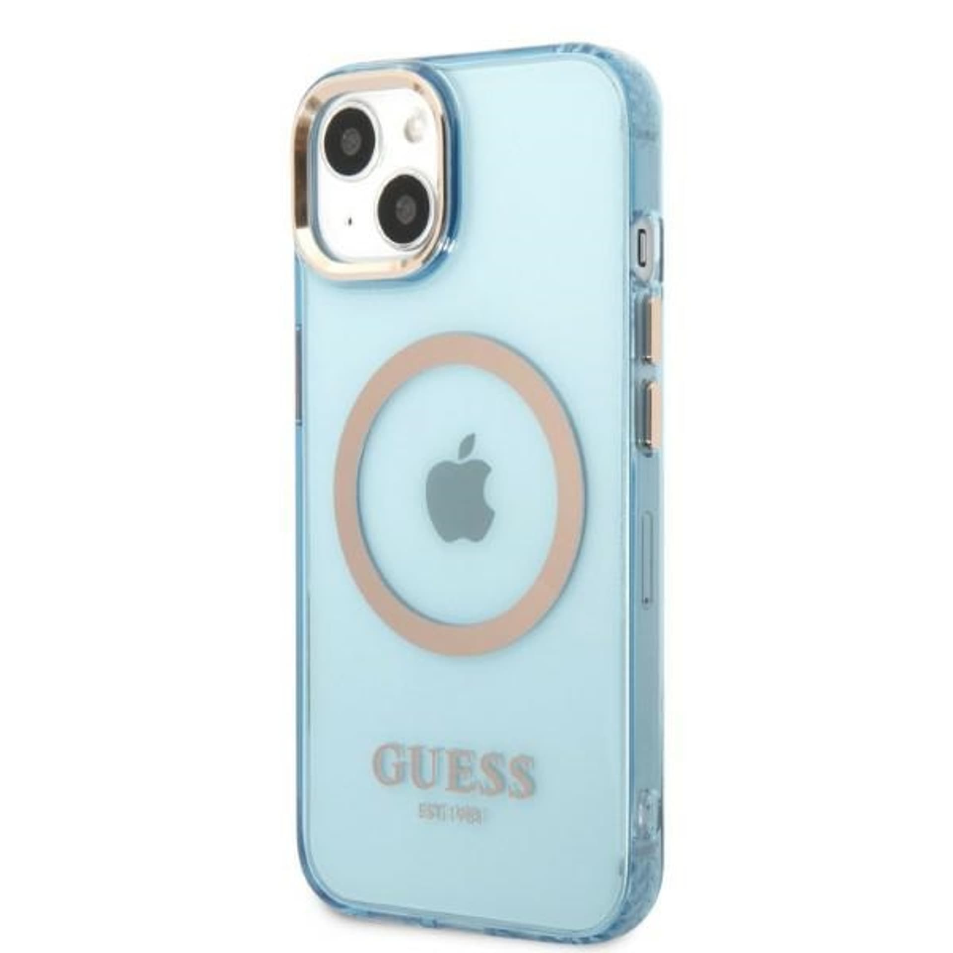 

Guess GUHMP13MHTCMB iPhone 13 6,1" niebieski/blue hard case Gold Outline Translucent MagSafe